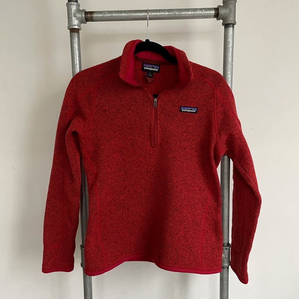 Patagonia Red Quarter Zip Pullover Sweater S